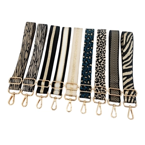 Wide Bag Strap Replacement Adjustable Polyester Webbing Shoulder Crossbody Belt Leopard Zebra Print With Metal Buckles