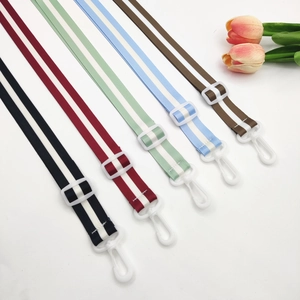 Adjustable colorful shoulder straps with white stripes and plastic swivel hooks set