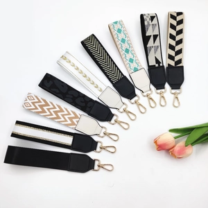 Wide Braided Bag Strap Replacement Handle For Handbags Phone Lanyard With Metal Clasp PU Leather Geometric Pattern Boho