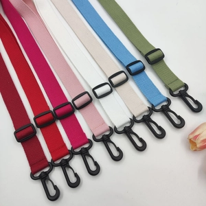 Bag Strap Replacement Adjustable Nylon Woven Shoulder Crossbody Belt With Rotating Hooks Solid Color Versatile