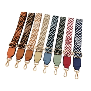 Adjustable Wide Bag Strap Polyester PU Leather Shoulder Crossbody Replacement Belt For Women Handbag Accessories Stripe Design