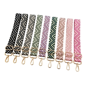 Wide Replacement Shoulder Bag Strap Polyester Adjustable Geometric Pattern Dopamine Style For Crossbody Handbags