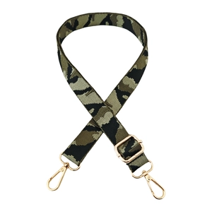 2.5cm camouflage shoulder strap for bags with golden metal hooks and adjustable length