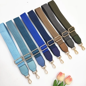 Adjustable wide replacement bag straps in 9 colors with herringbone pattern and gold buckles