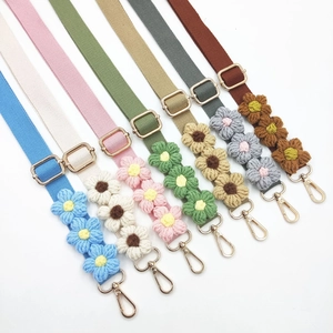 Colorful floral adjustable shoulder straps for crossbody bags with gold lobster clasps