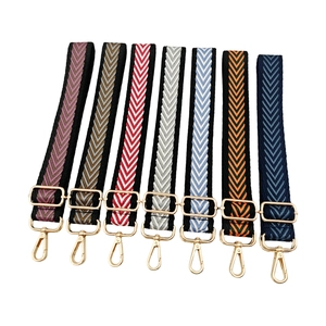 Adjustable chevron jacquard wide shoulder straps with gold hardware in seven colors