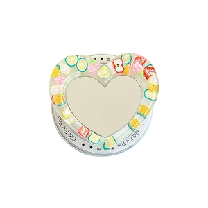 Heart-shaped fruit pattern phone grip featuring lemon and strawberry slices with gift text