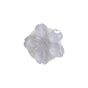 Pink translucent glitter cherry blossom flower phone grip with expandable socket base