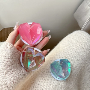 Magnetic 3D laser heart phone socket holder in transparent iridescent colors
