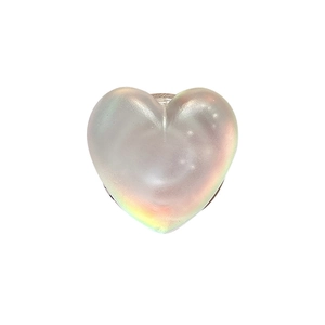 Iridescent pearl white 3D heart-shaped expanding cell phone grip and stand