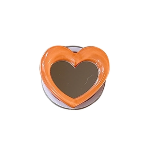 Minimalist orange heart-shaped magnetic phone socket mirror grip for smartphones