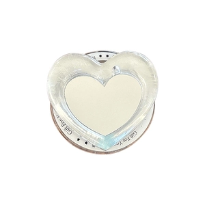 Minimalist double heart laser pop socket phone stand for women with 3D resin texture