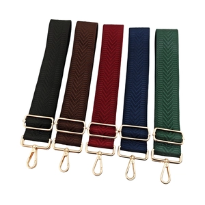 5cm wide adjustable crossbody bag strap with gold hardware and herringbone pattern