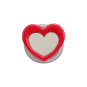 Portable red heart shaped magnetic makeup mirror and telescopic phone socket stand