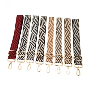 Eight adjustable 3.8cm wide woven shoulder straps for bags with gold metal hardware