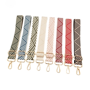 Adjustable Wide Shoulder Bag Strap Women Replacement Woven Striped Crossbody Belt With Durable Metal Hardware Accessory