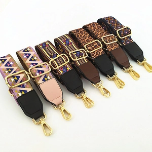 Adjustable wide replacement bag straps with various geometric and leopard patterns