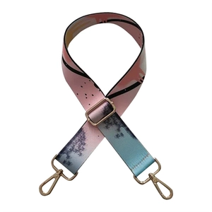 Ethnic style adjustable wide shoulder strap with pink and blue gradient graffiti pattern