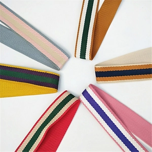 Adjustable striped wide shoulder strap for cross-body bags in colorful nylon webbing