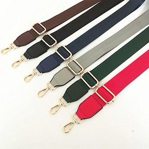 Adjustable wide nylon replacement shoulder straps with gold hardware in six colors