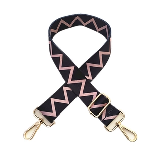 Tracolla di ricambio regolabile con motivo a onde rosa e ganci in metallo dorato