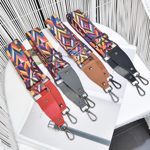 Wide Shoulder Bag Strap Ethnic Geometric Butterfly Pattern Bohemian Adjustable Replacement Webbing Polyester Faux Leather
