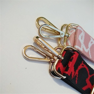 Adjustable woven replacement shoulder straps with embroidery and golden metal carabiners