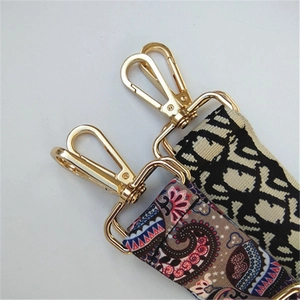 Adjustable colorful wide shoulder strap replacement for crossbody bags with gold metal hooks
