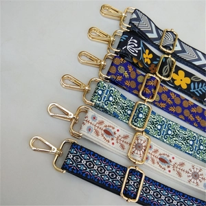 Adjustable colorful wide shoulder strap replacement for crossbody bags with gold hardware