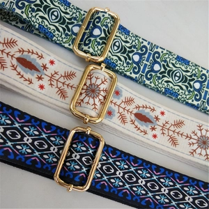 Adjustable colorful wide replacement shoulder straps with gold metal buckles for crossbody bags