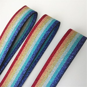 Rainbow glitter wide shoulder strap for crossbody bags with adjustable metallic finish