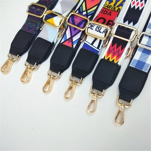 Adjustable wide replacement straps for handbags with ethnic and geometric floral patterns