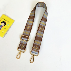 British plaid adjustable replacement strap for shoulder and crossbody bags with gold buckles