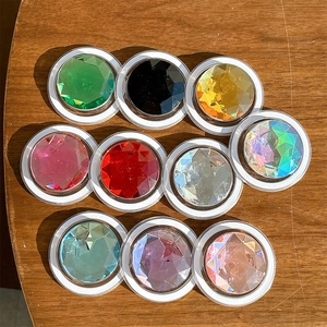Luxe rhinestone magnetic phone socket grip stand in 10 assorted crystal colors