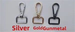 Karabinerverschlüsse aus Zinklegierung in Silber, Gold und Gunmetal für Taschengurt