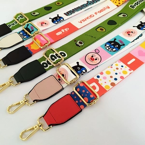 Adjustable nylon shoulder straps with cartoon avocado and character designs for bags