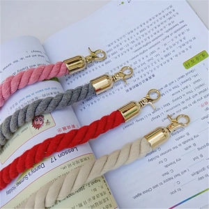 Braided rope shoulder straps for handbags with gold metal lobster clasps in four colors