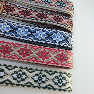 Ethnic bohemian style adjustable guitar and handbag shoulder straps with embroidery