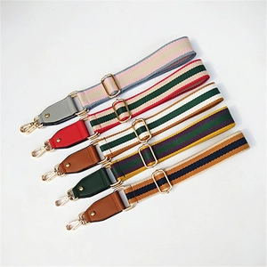 Adjustable Wide Bag Strap Replacement Crossbody Shoulder Belt Stripe Fabric Canvas And Faux Leather For Handbags