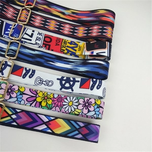 Adjustable crossbody shoulder straps with vintage floral and ethnic geometric patterns