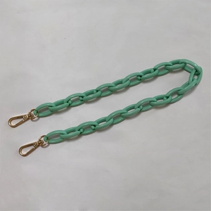 Mint green acrylic bag chain with gold lobster clasps for DIY shoulder straps