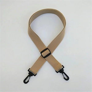 Adjustable khaki canvas shoulder strap with swivel spring hooks for crossbody bags