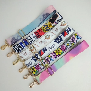 Adjustable Wide Bag Straps Ethnic Style Geometric Floral Pattern Polyester Replacement Shoulder Strap For Crossbody Handbags