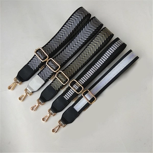 Adjustable Wide Bag Strap Replacement Polyester Webbing Synthetic Leather Connectors Alloy Swivel Hooks For Handbags