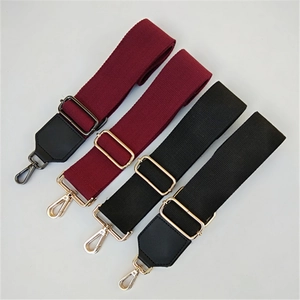 Wide Adjustable Shoulder Bag Strap Replacement Canvas Webbing Leather Ends Metal Buckle Solid Color Crossbody For Women