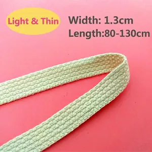 Bandoulière réglable en toile beige, 1,3 cm de large et 80-130 cm de long, sangle étroite en coton