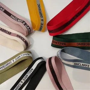 Adjustable cotton wide shoulder straps for handbags with colorful letter jacquard pattern