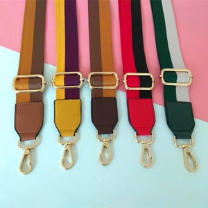 Adjustable wide replacement shoulder straps for bags in five colorful striped patterns