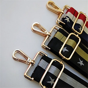 Adjustable wide replacement straps with star patterns and gold metal lobster clasps