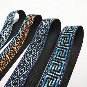 Adjustable ethnic style woven shoulder straps with geometric patterns for crossbody bags